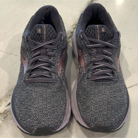 Brooks Womens Adrenaline GTS 21 1203291B528 Gray Running Shoes Sneakers SZ11 - Picture 2 of 9